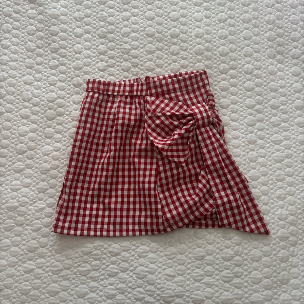 SHEIN Red Gingham Mini Skirt